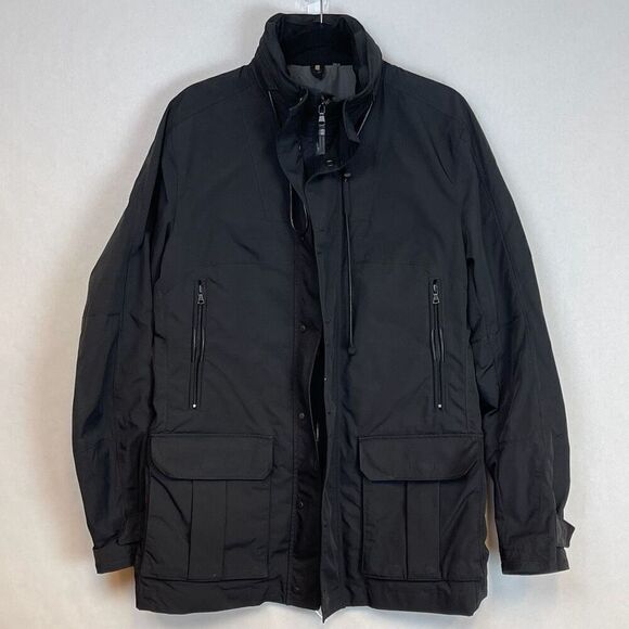 Elie Tahari Coat Men's Medium Black Heavyweight Full Zip Military Field Jacket - Picture 1 of 15